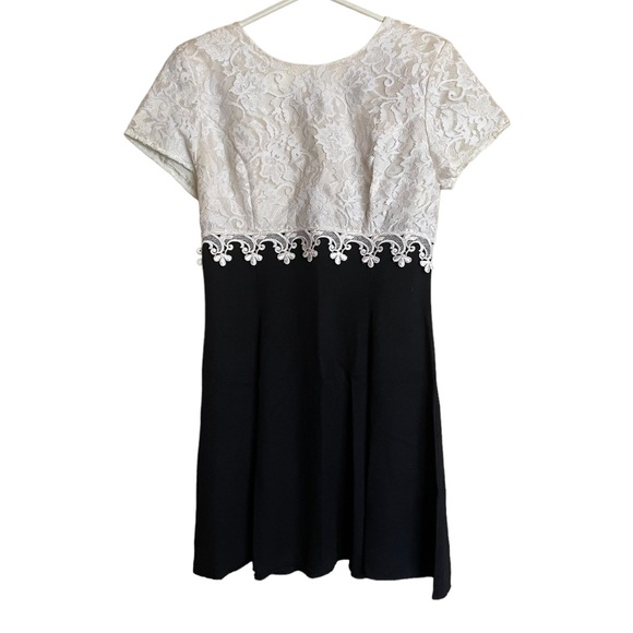 VTG 90s Gunne Sax Jessica McClintock Black White Lace Dress NWT NOS HoCo - Picture 4 of 16